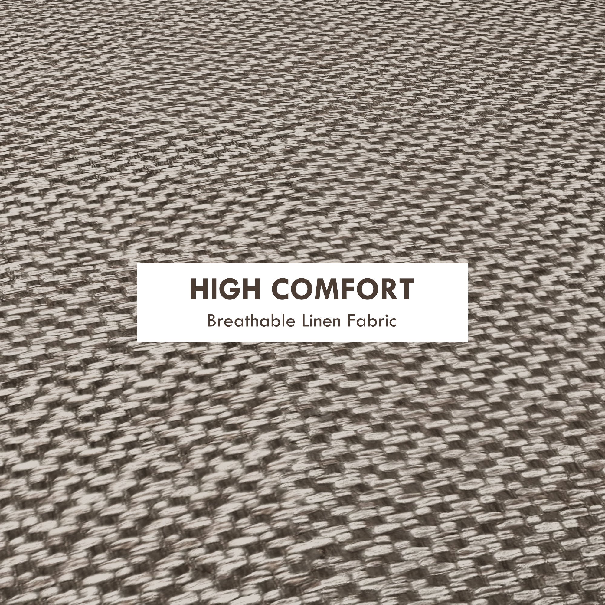 Round Ottoman Stool with Storage, Linen Fabric Upholstered Foot Stool with Padded Seat, Hidden Space and Wood Legs