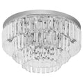 Round 7-Light Crystal Ceiling Chandelier Light Fixture - Transparent
