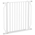 Extra Wide Adjustable Dog Safety Gate with Door for Doorways, Hallways, Staircases - White