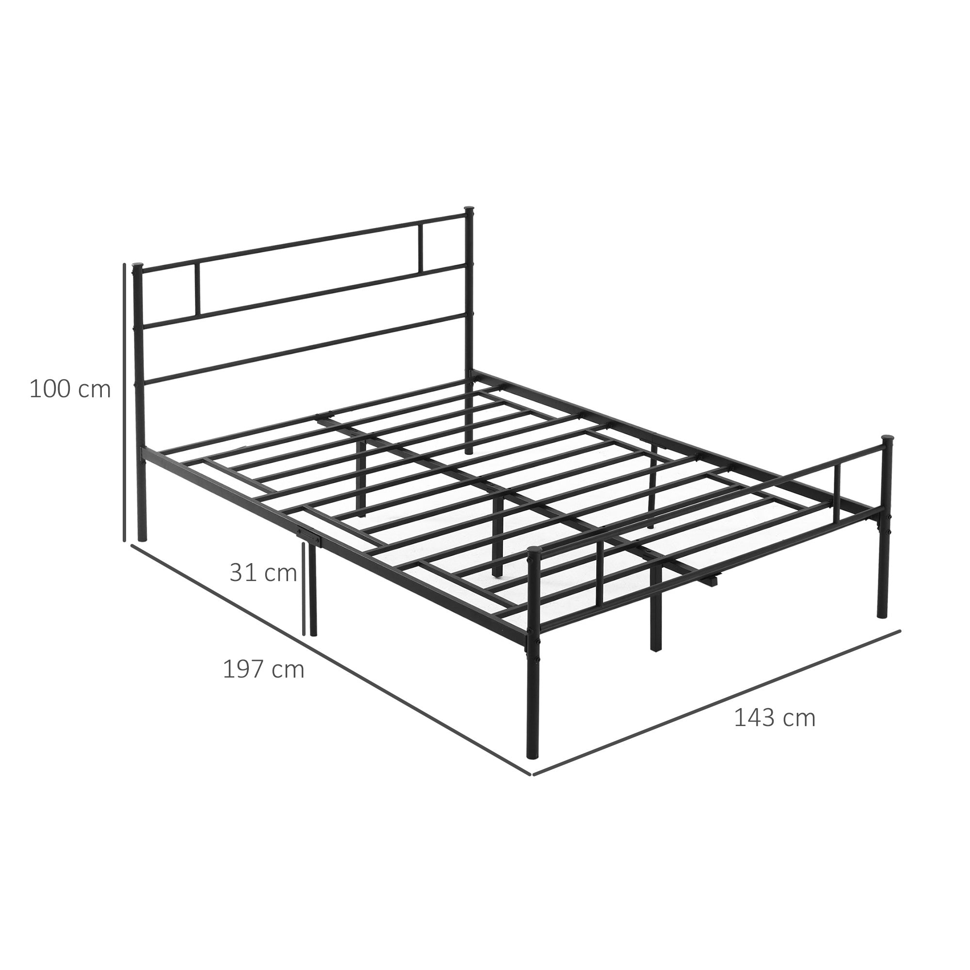 Direct Home Furniture Basics Double Metal Bed Frame Black