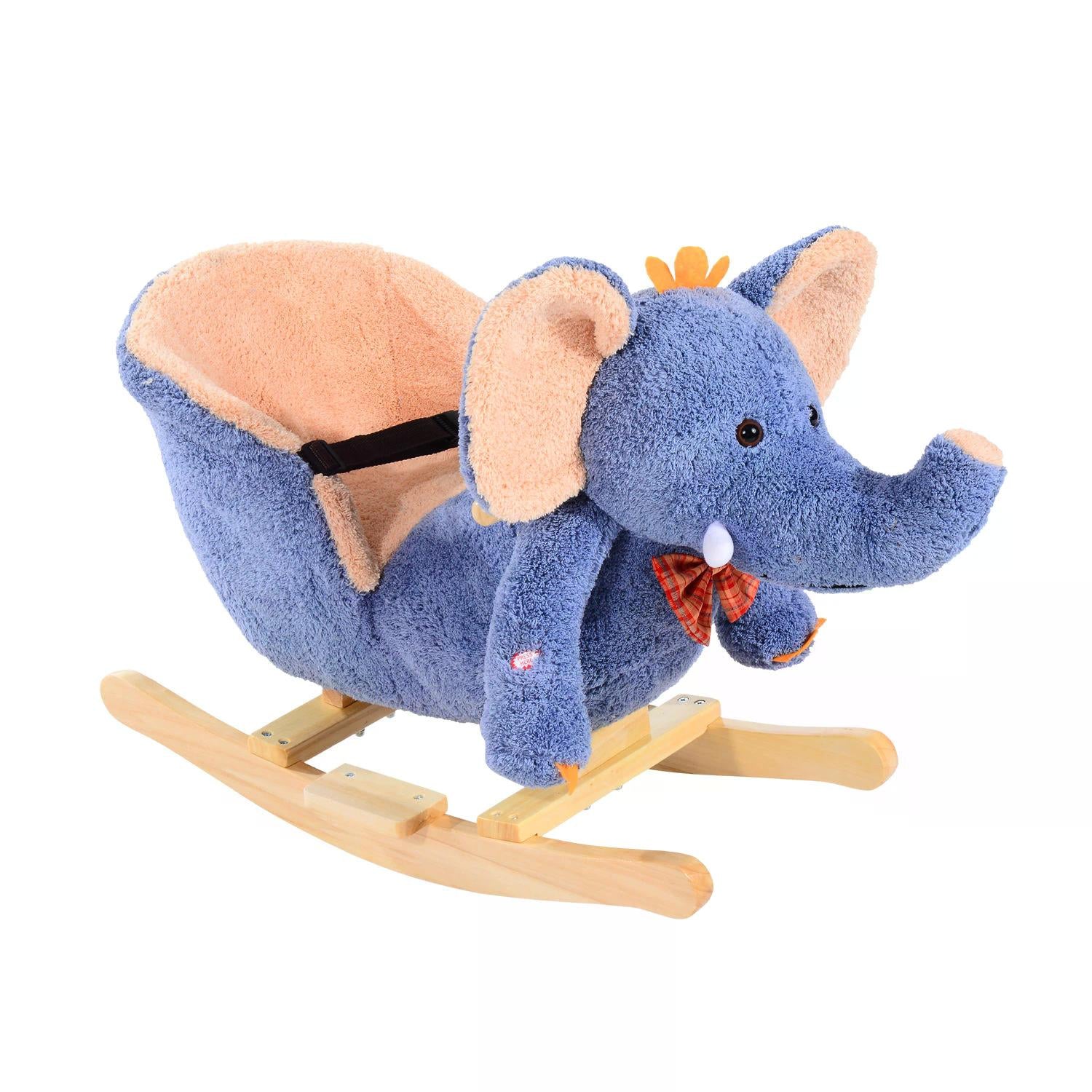 Children Kids Rocking Horse Toys Plush Elephant Rocker Seat with Sound Toddler Baby Gift Blue