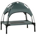 Waterproof Elevated Dog Bed with Breathable Mesh UV Canopy for Small Dogs 61x46x62cm - Grey