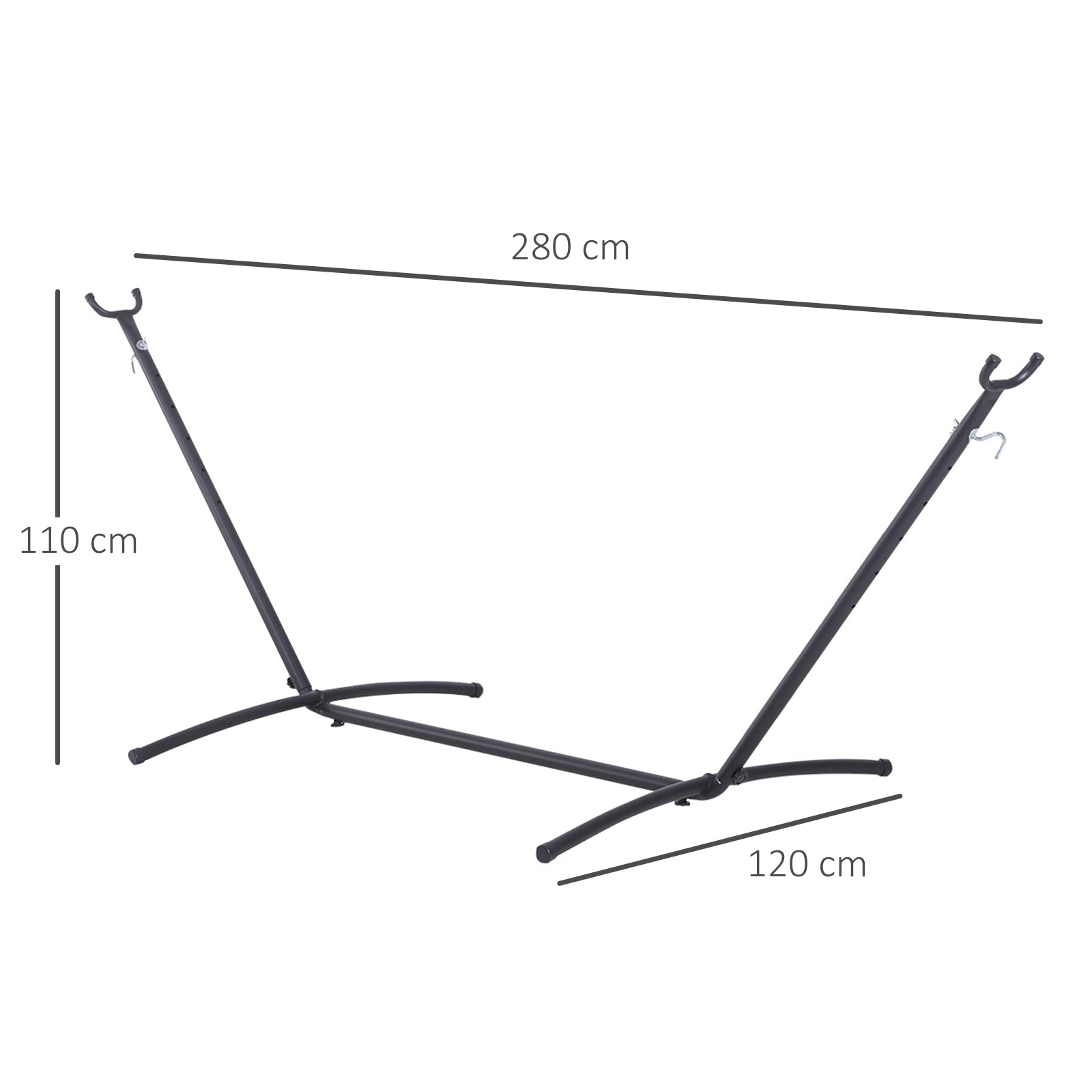 Hammock Stand w/ Metal Frame for Garden Camping Picnic Outdoor Patio Replacement 2.86m – Stand Only