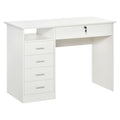 Computer Desk with Lockable Drawer and Storage Shelf 110x50x76 cm - White