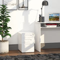 3-Drawer Lockable Mobile File Cabinet with Wheels Fully Assembled - White