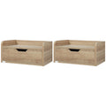 Set of 2 Modern Floating Bedside Cabinets with Drawer - Wood Effect
