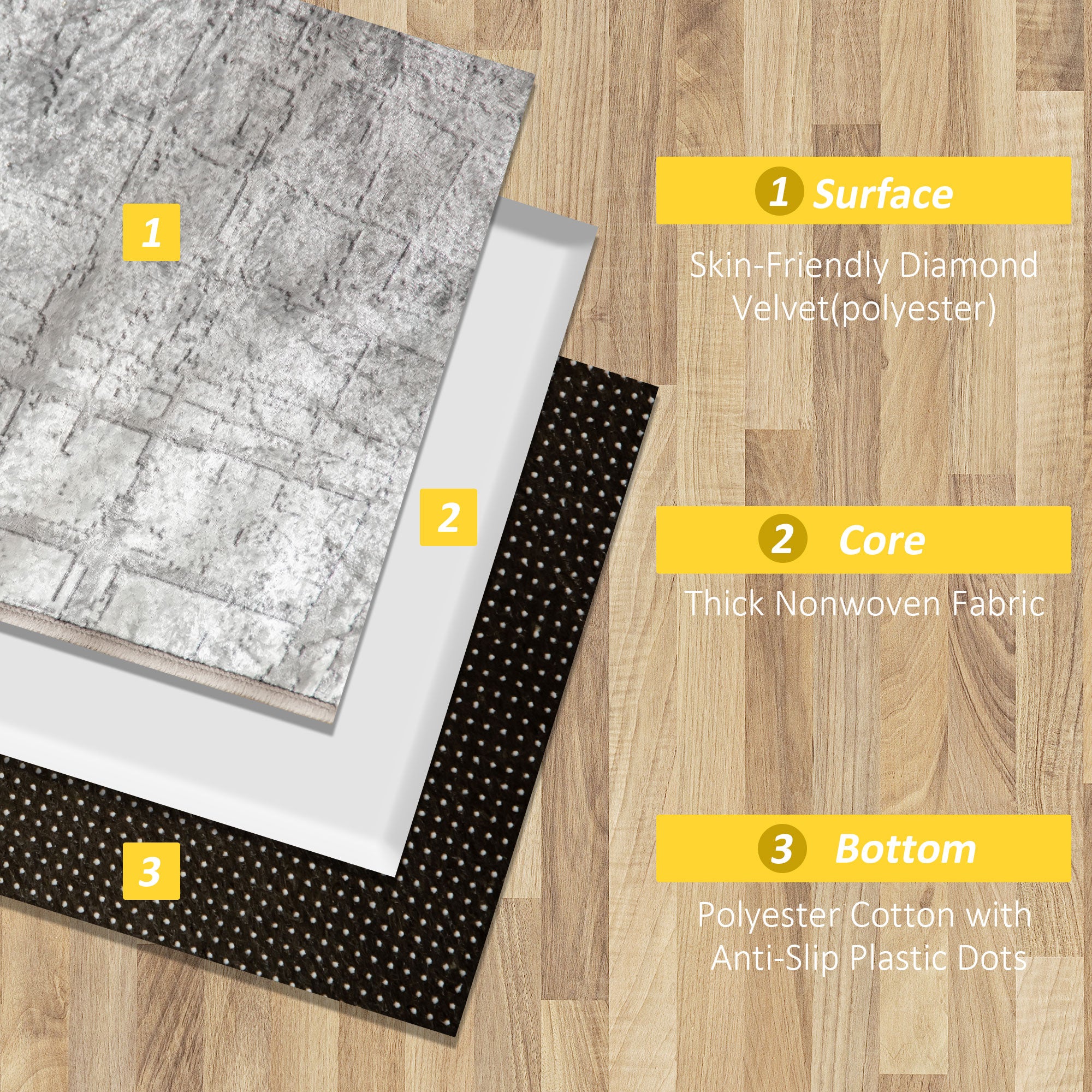 Grey Rug, Modern Abstract Area Rugs, Decorative Carpet for Living Room, Bedroom, Dining Room, 230 x 160cm