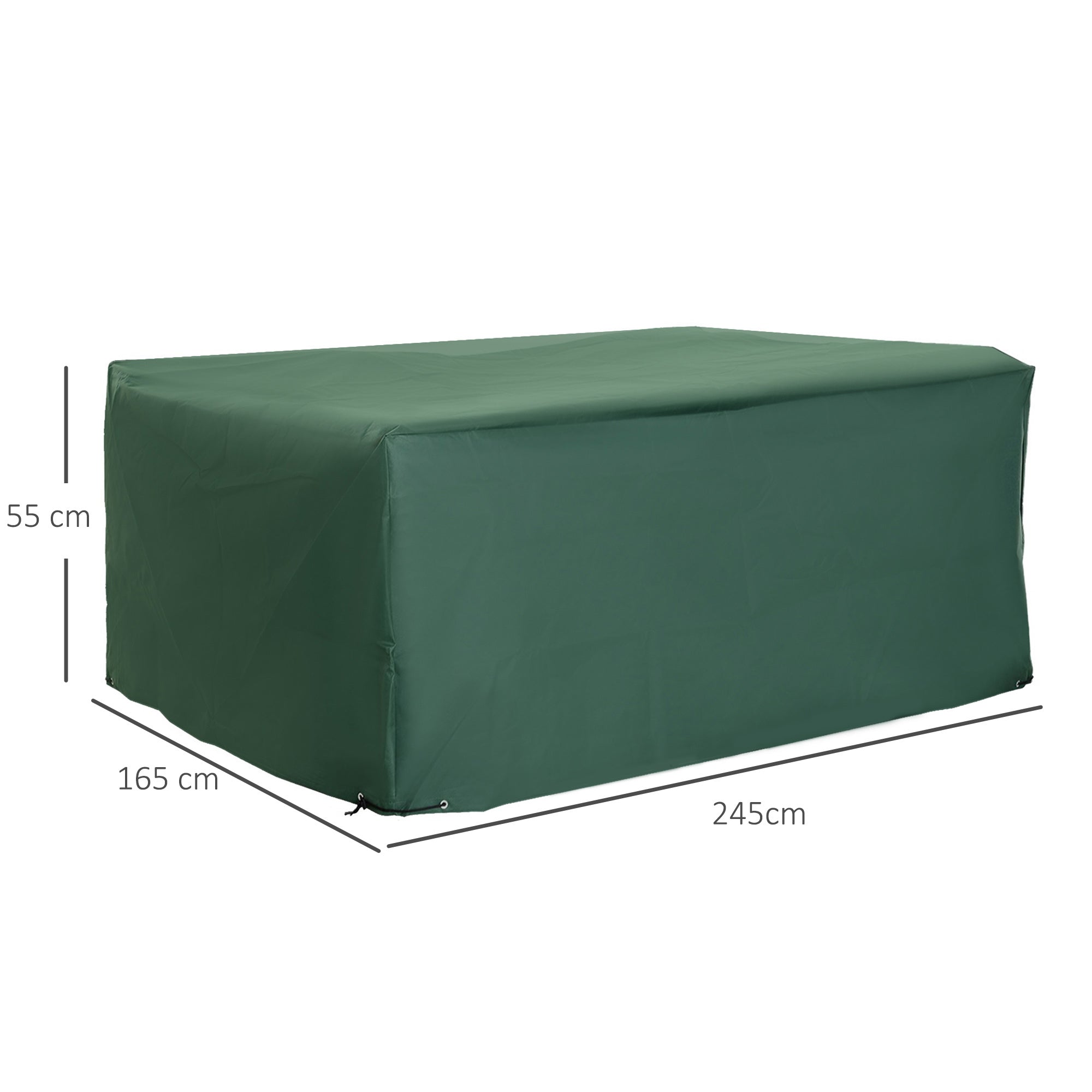 600D Garden Furniture Cover Outdoor Garden Rattan Furniture Protection Oxford Patio Set Cover Waterproof Anti-UV Green 245 x 165 x 55cm