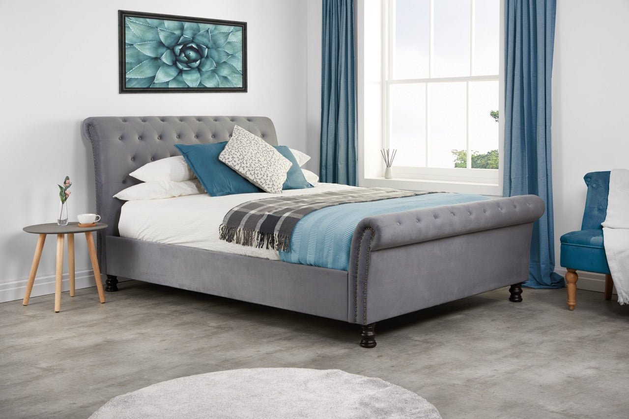 Opulence Double Bed Grey - Bedzy UK modern and affordable home furniture England