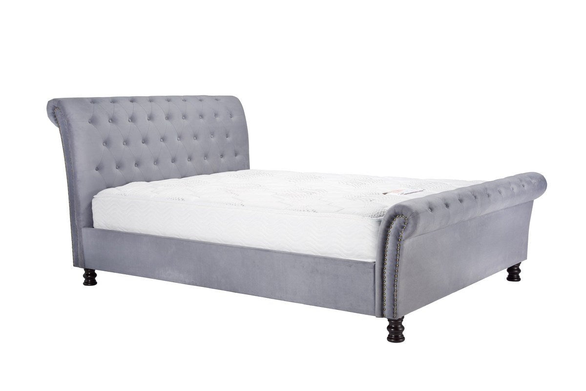 Opulence King Bed Grey - Bedzy UK modern and affordable home furniture England