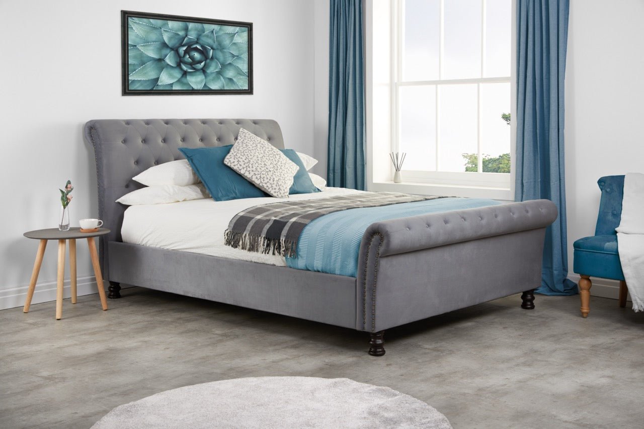 Opulence King Bed Grey - Bedzy UK modern and affordable home furniture England