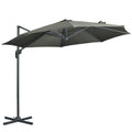 3 Meter Cantilever Parasol with 360° Rotation and Crank Handle - Grey