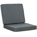 Garden Seat & Back Cushions Set Dark Grey for Outdoor Furniture - Dark Grey