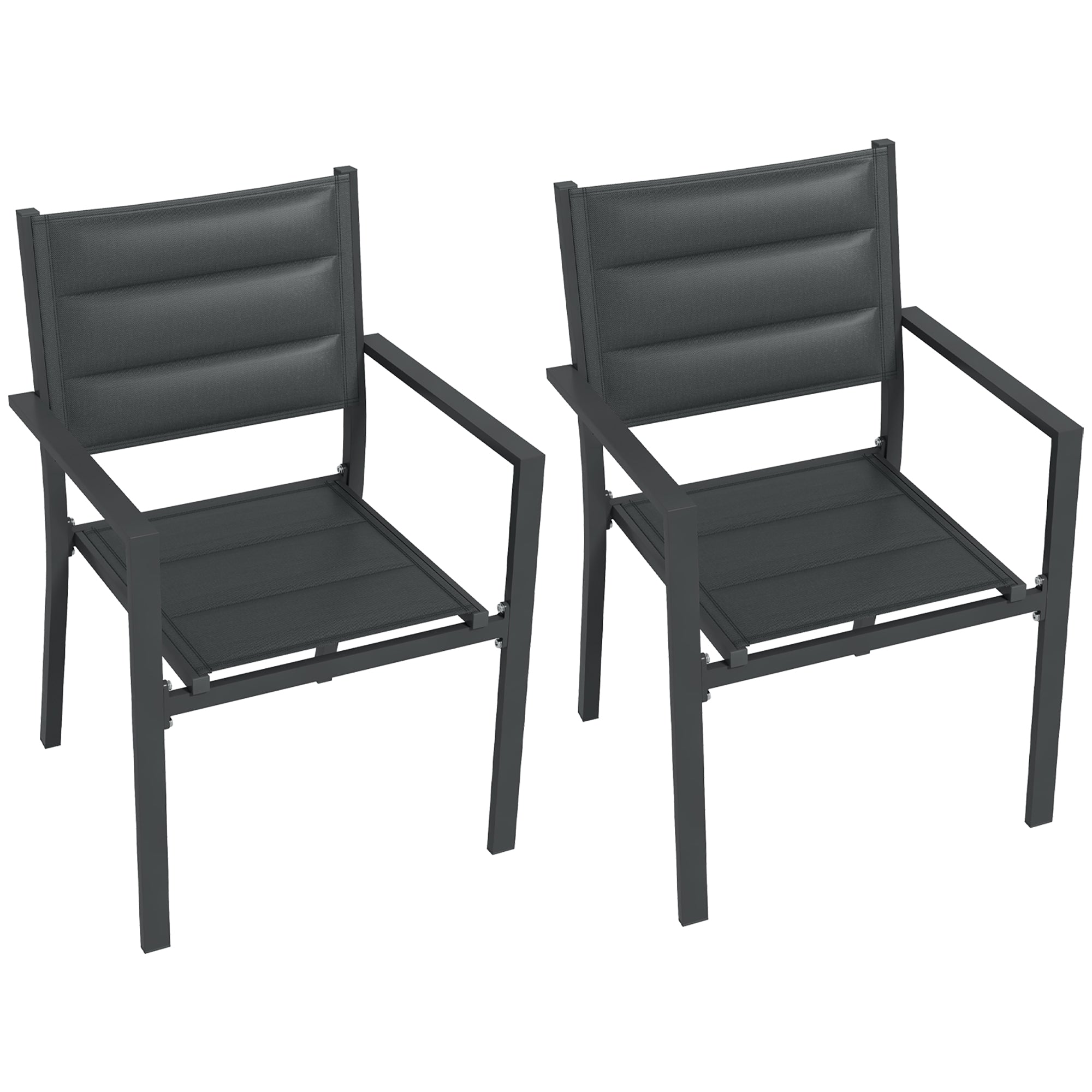 Set of Two Aluminium Stacking Garden Chairs