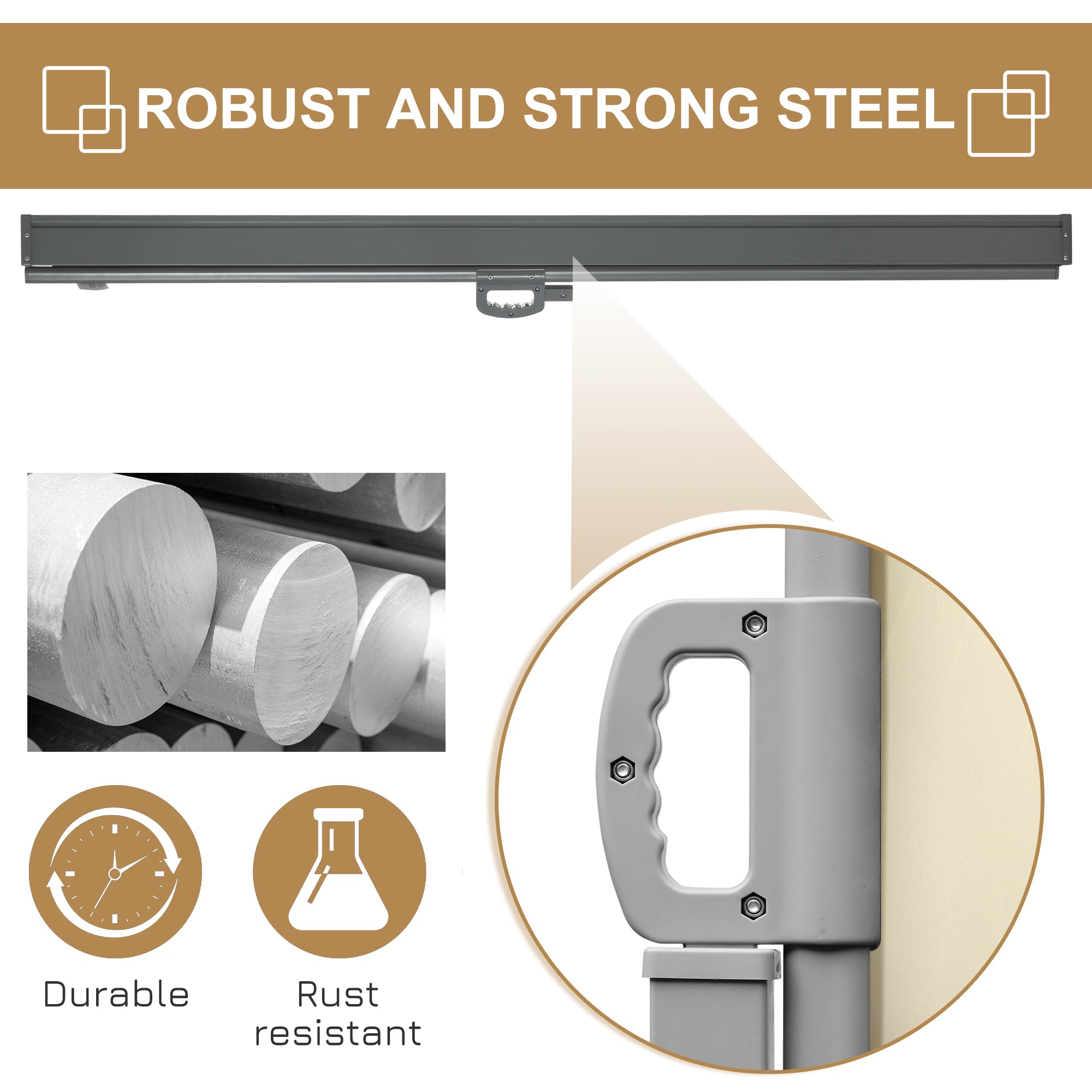 Retractable Sun Awning Privacy Screen for Outdoor Use Cream White