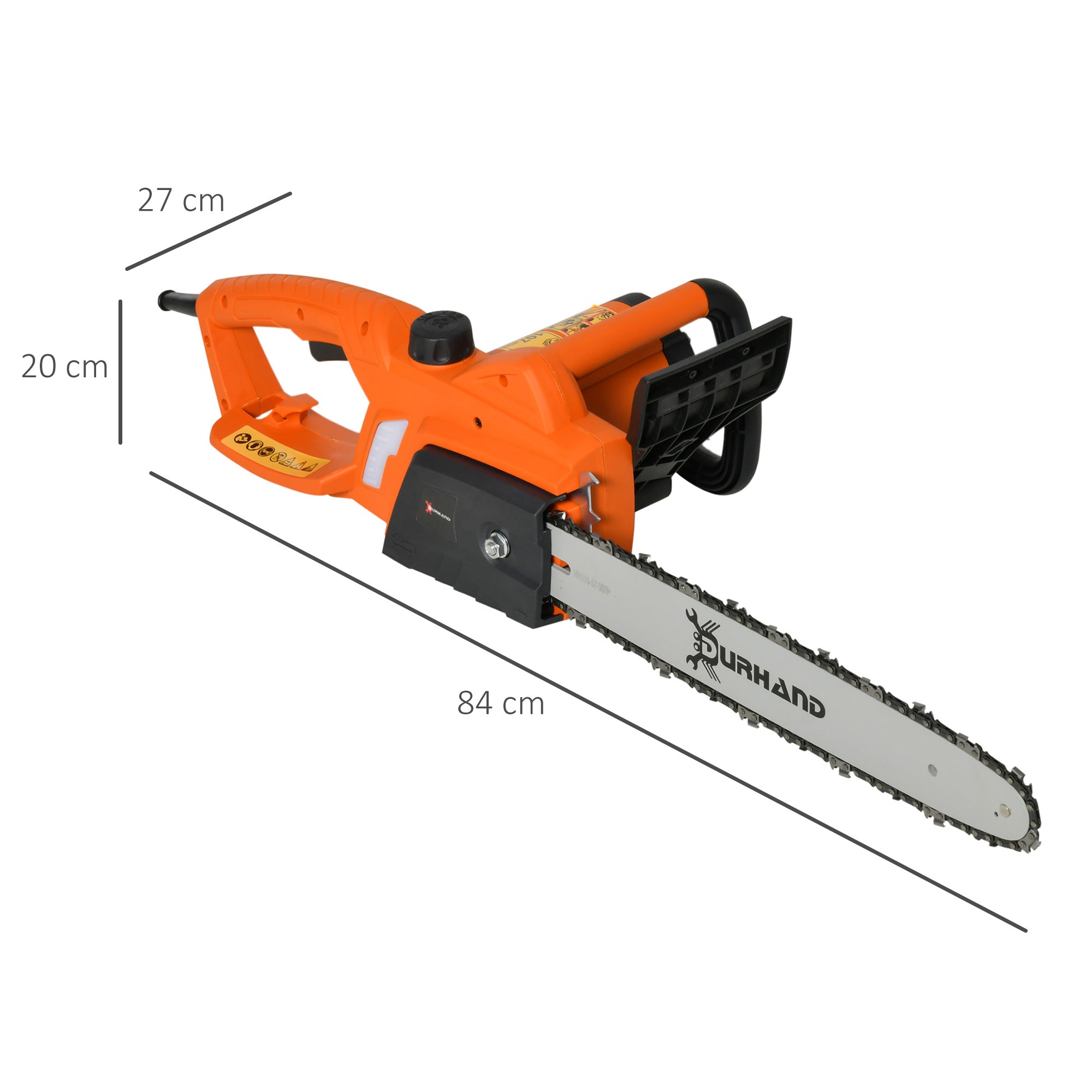 Aluminum Electric Chainsaw Garden Tools Double Brake Cover Case Blade Corded,2000 W, 40 cm-Orange