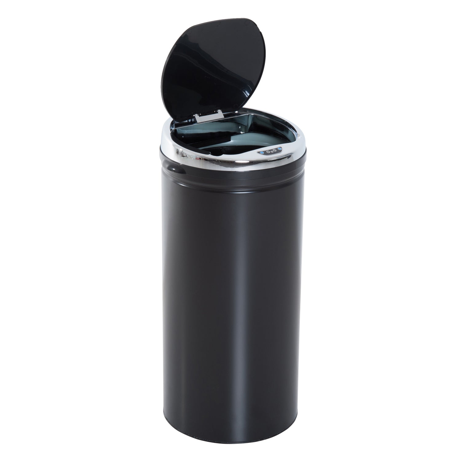 42L Stainless Steel Sensor Trash Can W/ Bucket-Black