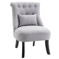 Fabric Upholstered Single Tub Sofa Dining Chair with Pillow Solid Wood Legs - Grey