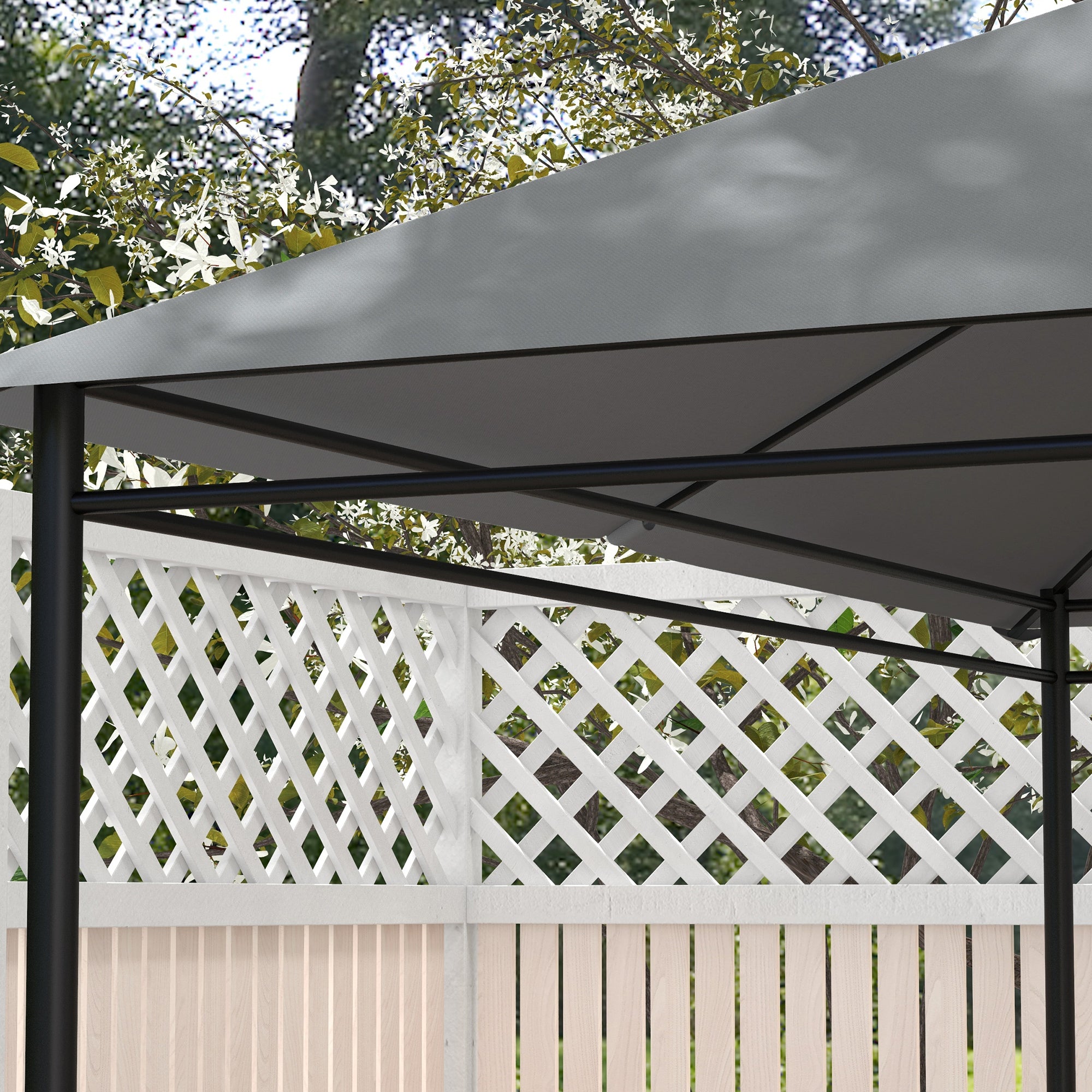 3 x 4m Gazebo Canopy Replacement Cover, Gazebo Roof Replacement (TOP COVER ONLY), Light Grey