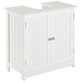 Under Sink Bathroom Storage Cabinet 2-Tier Vanity Unit with Shelves - White