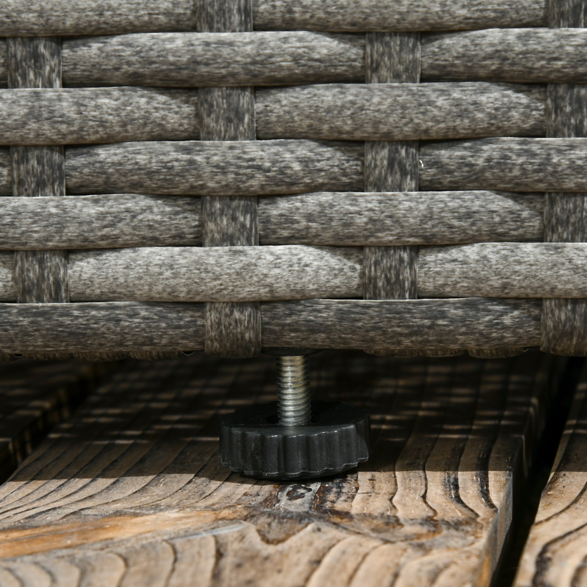 3 Pieces Rattan Garden Furniture 4 Seater Outdoor Patio Corner Sofa Chair Set with Coffee Table Thick Cushions Grey