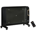 Mica Electric Portable Space Heater with 2 Heat Settings and Adjustable Temperature 15-40°C - Black