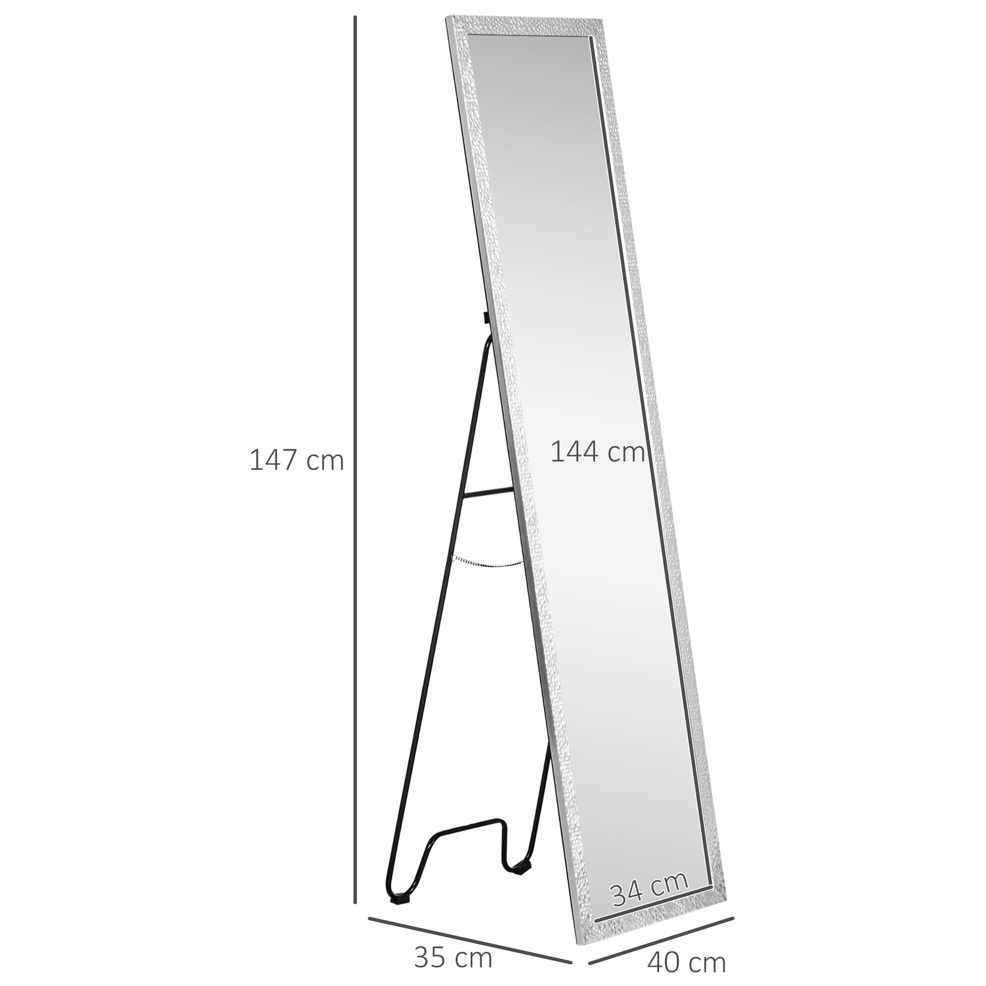 Full Length Mirror Free Standing Mirror Dressing Mirror with PS Frame for Bedroom, Living Room