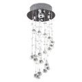 Metal Crystal Spiral Rain Drop Ceiling Pendant Light Chandelier for Living Room Stairway - Silver