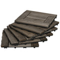 27 Piece Wooden Interlocking Decking Tiles Set 2.5㎡ Coverage - Charcoal Grey