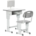 Adjustable Kids Desk and Chair Set with Storage Drawer - Grey