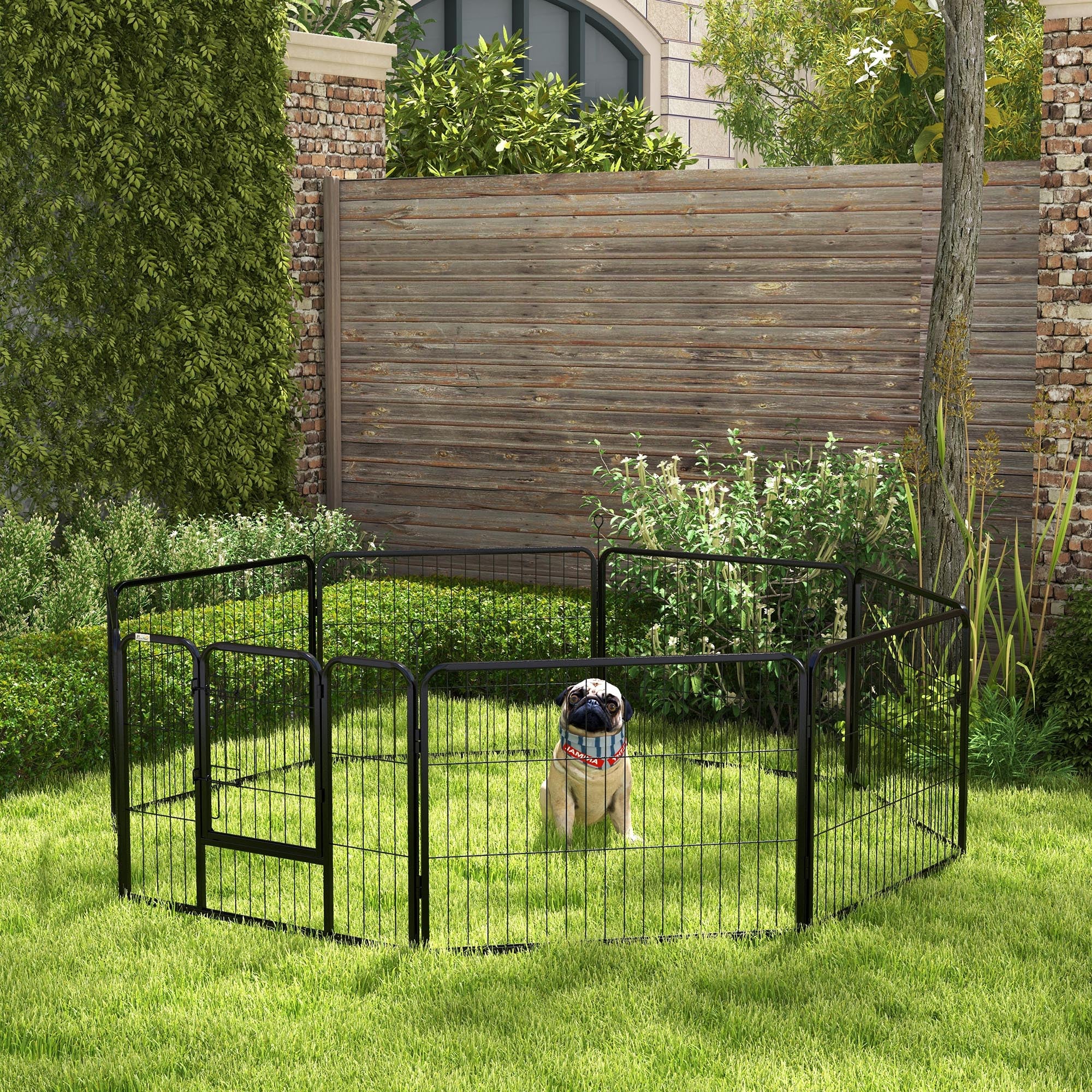 Steel 8 Panel Dog pen Pet Puppy PlayPen Black