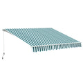 Retractable Garden Patio Awning Canopy 295x250cm - Green White