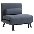 Single Foldable Sofa Bed Sleeper with Pillow - Dark Grey
