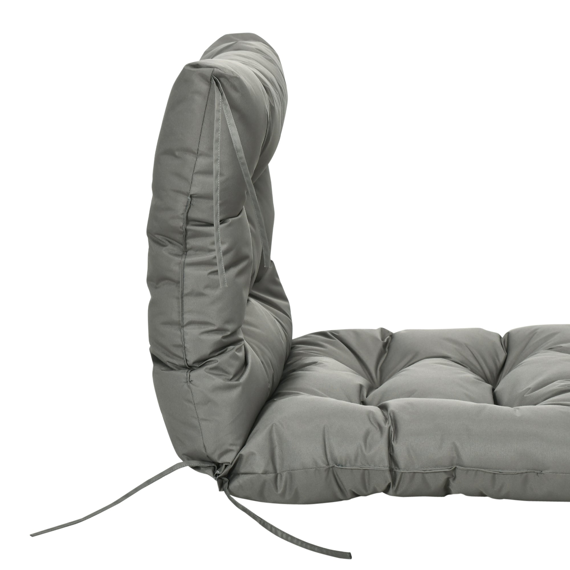 Garden Back Chair Cushion with Backrest for Indoor & Outdoor Seating - Light Grey