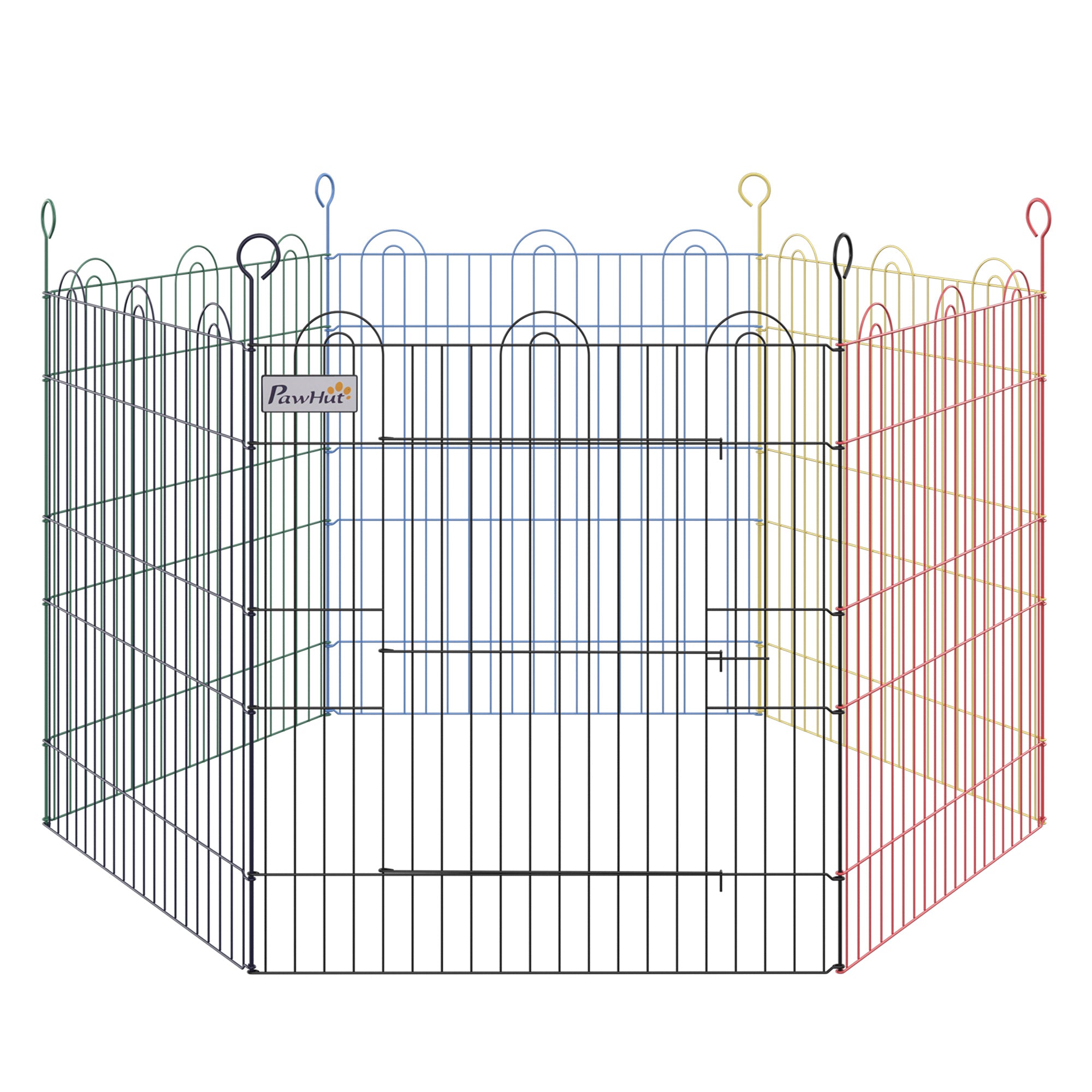 Pet Playpen Hexagon Dog Puppy Pen Crate Kennel Exercise Fence w/ Door Metal Indoor & Outdoor