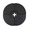 Set of 4 Portable Parasol Base Weights with HDPE Plastic Construction - Black