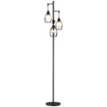 Industrial 3-Light Dimmable Floor Lamp with Metal Lampshades for Living Room, Bedroom, Dining, Study - Black