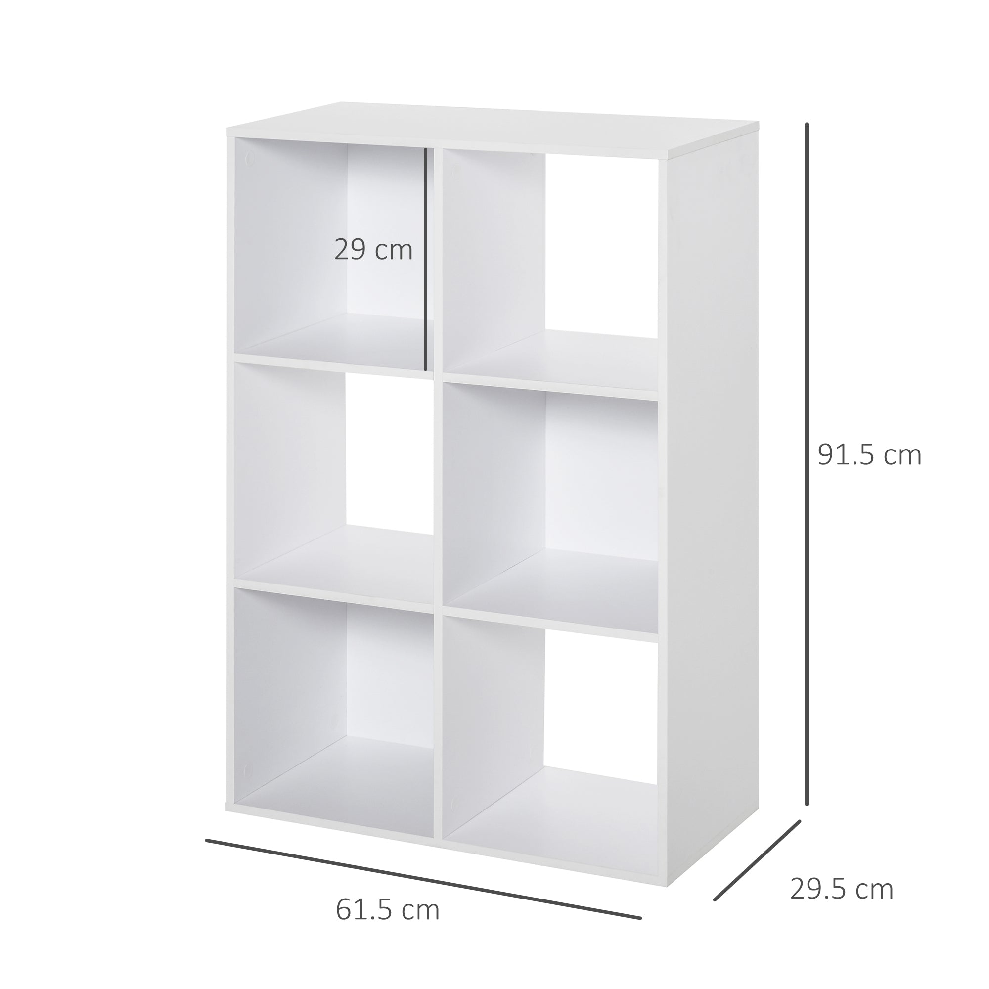 3-tier 6 Cubes Storage Unit Particle Board Cabinet Bookcase Organiser Home Office Shelves White