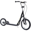Teen Push Kick Scooter for Kids 5+ with Adjustable Handlebar, Dual Brakes & Rubber Wheels - Black