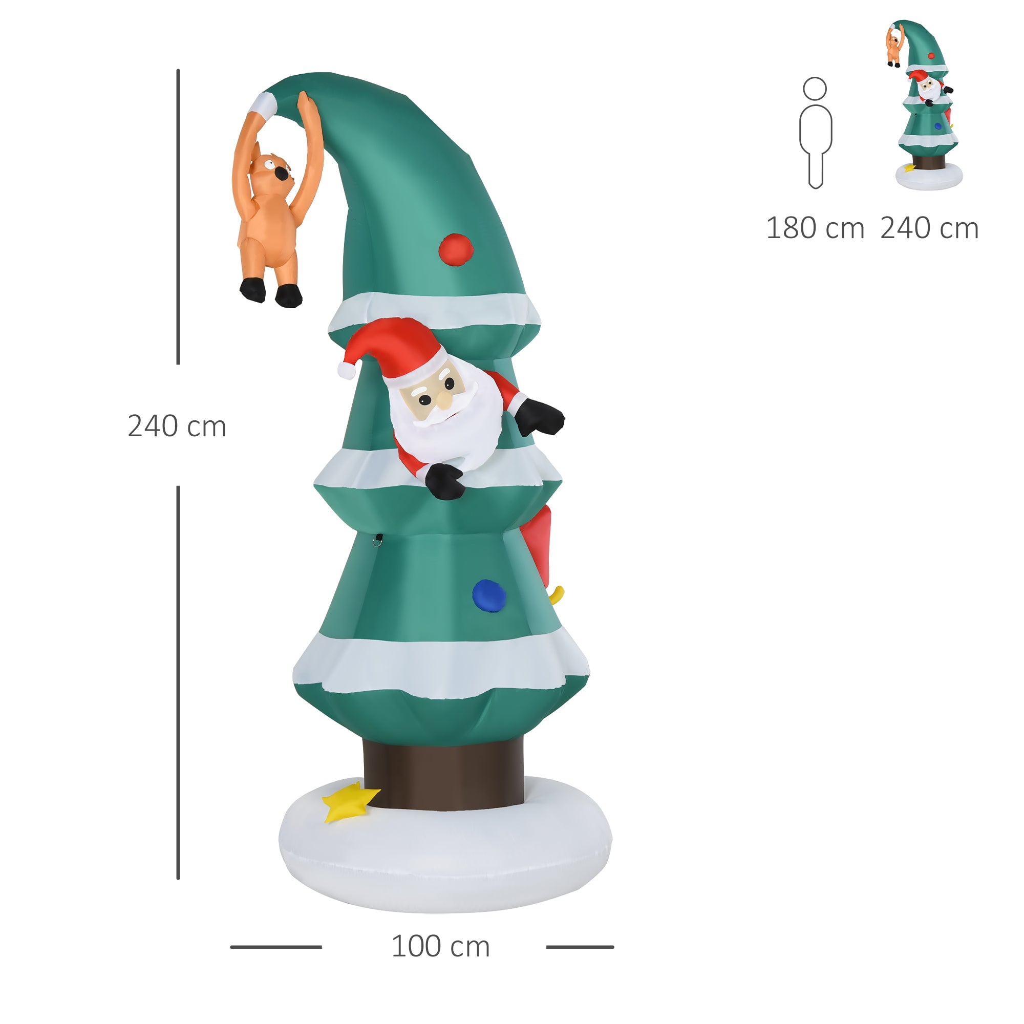 7 Ft Inflatable Christmas Tree W/ Santa