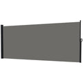 Retractable Outdoor Privacy Side Awning with UV30+ Polyester 400x180 cm - Dark Grey