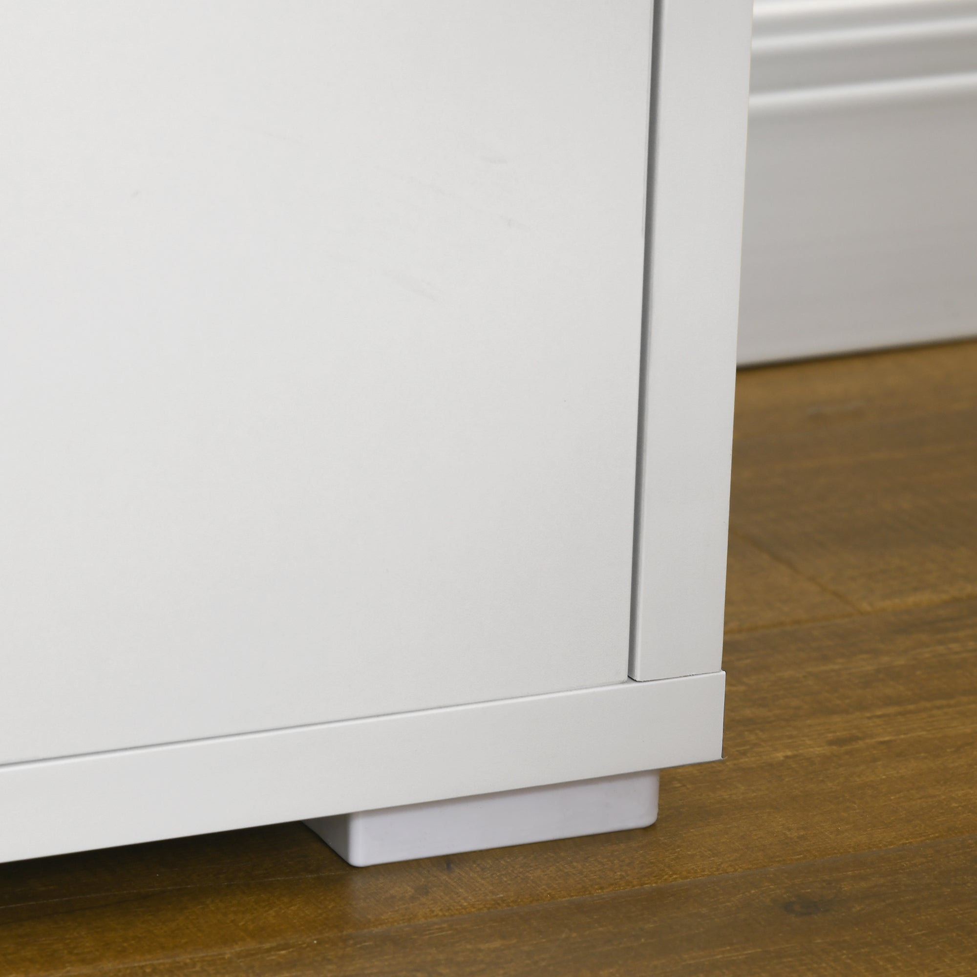 Modern TV Stand, 140cm Modern TV Unit with 2 Cupboards for TVs up to 65 Inches, Wood Entertainment Unit for Living Room, White