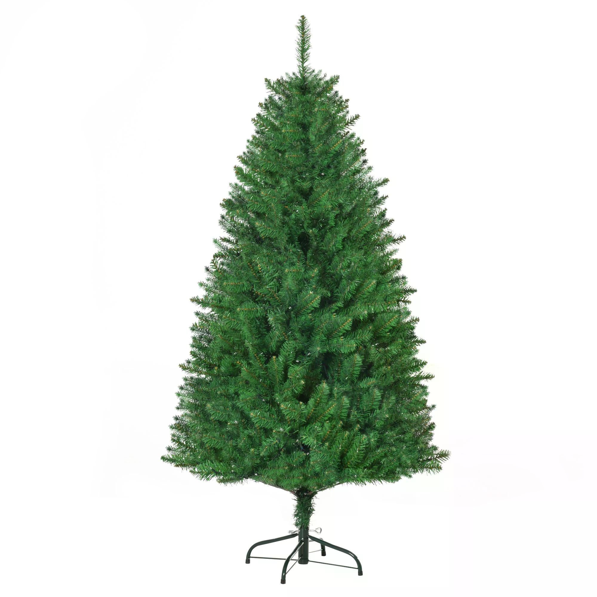 5ft Prelit Christmas Tree Artificial Tree Warm White LED Light Holiday Home Xmas Decoration, Green