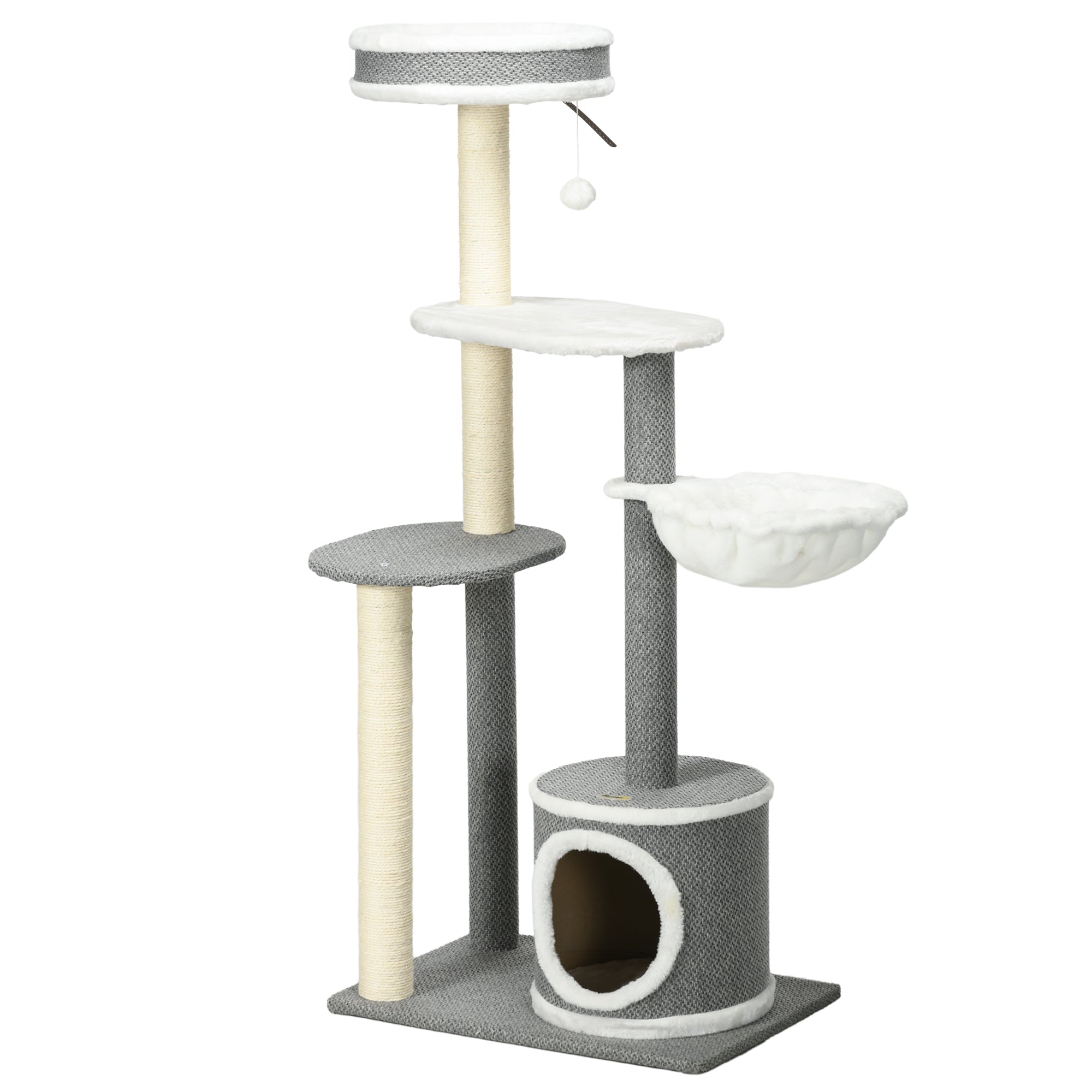 Cat Tree for Indoor Cats, Cat Tower with Scratching Posts, Multi-level Kitten Climbing Tower, 132cm