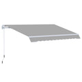 Lightweight Manual Window Awning Canopy 295x200 cm with Aluminium Frame - Light Grey