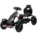 Metal Kids Pedal Go Kart with Adjustable Seat and Inflatable Tyres - Black