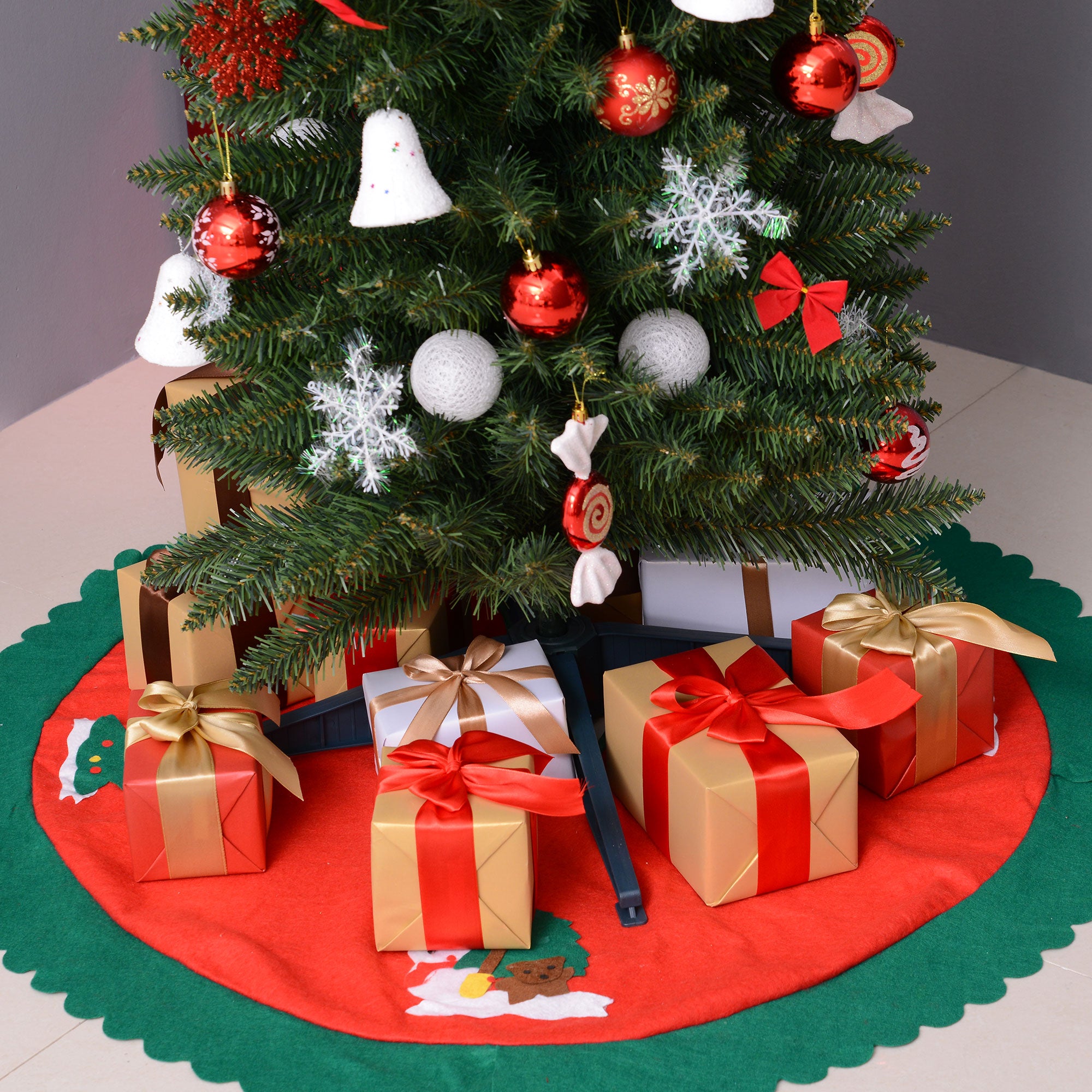 2.1m Artificial Christmas Tree Pine Tree W/Plastic Stand-Green