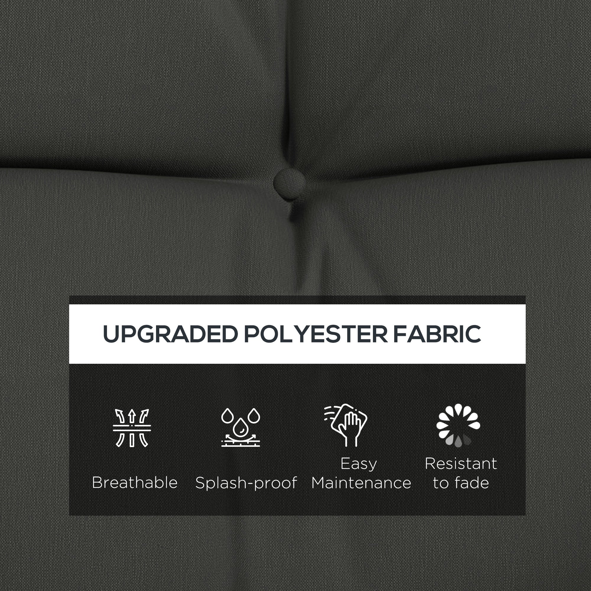 4-Piece Back and Seat Cushion Replacement with 2 Pillows, Patio Chair Cushions Set with Ties, Light Grey