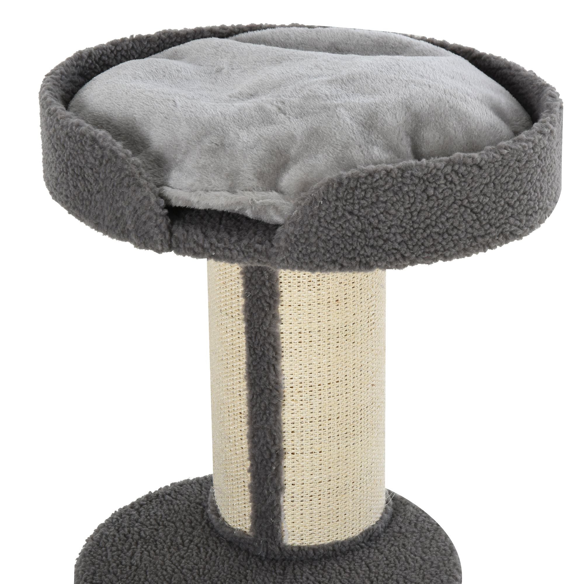 81cm Cat Tree with Sisal Scratching Post, Cat Tower Kitten Activity Center climbing frame with large platform Lamb Cashmere Perch, Grey