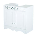 Bathroom Under Sink Storage Cabinet 2-Door Wooden Vanity Unit - White